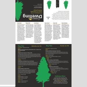 The pamphlet designed for the Green Dwelling conference