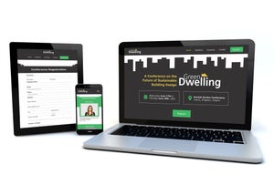 A website register page for the Green Dwelling conference