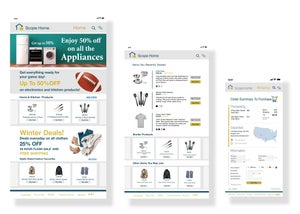 The landing page and cart pages from Scope Home
