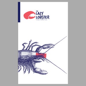 The menu cover design for The Lazy Lobster