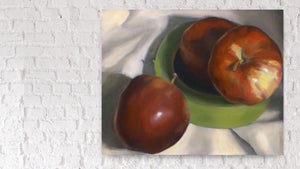 Backdrop featuring work by Michaella Bassey