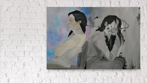 Backdrop featuring work by Lauren Post