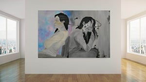 Backdrop featuring work by Lauren Post