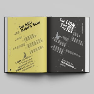 The spread from the More Parables and Fables novel