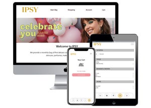 Multiple pages featured on the IPSY website at the three different breakpoints