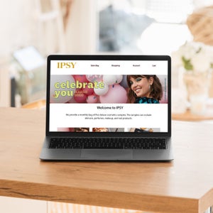 The IPSY landing page featured at the desktop breakpoint