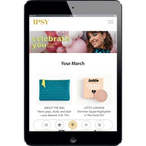 The Merch landing page featured at the tablet breakpoint