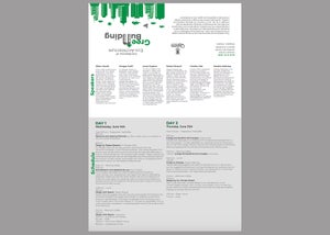The pamphlet for the Green Building conference