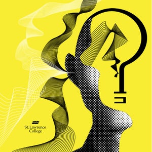 A close up of the illustration featured on the Exhibition poster