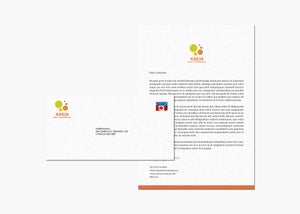 The stationary package for Kaeja featuring an envelope and letterhead