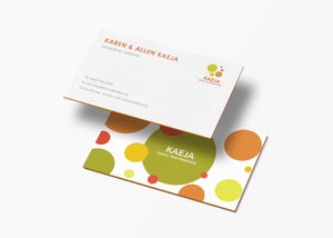 The new business card design for Kaeja