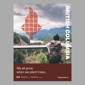 The poster design featuring British Columbia