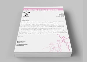 The new letterhead design for Canada's National Ballet School