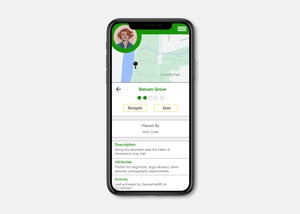 A cache page featured on the Step Into Your Own Backyard app