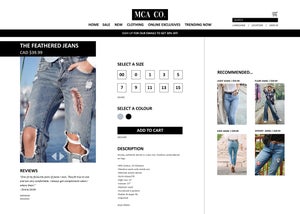 A product page for the new MCA Co. website