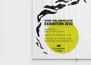 A close up of the information featured on the Exhibition poster