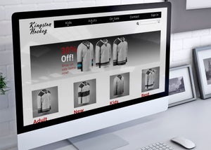 The desktop breakpoint featuring the Kingston Hockey landing page