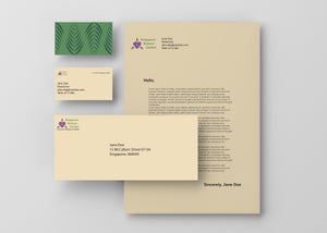 The stationary package for the Singapore Botanic Garden featuring their new logo