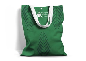 A reusable bag for the Singapore Botanic Garden featuring their new logo
