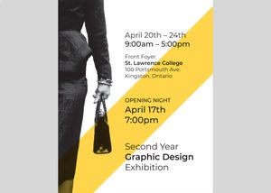 A close up of the information featured on the Exhibition poster