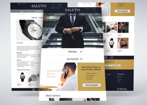 Multiple pages featured on the Saluto website