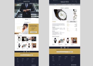 The landing page and a product page at the mobile breakpoint