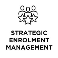 Strategic Enrolment Management icon shows an illustration of three people accompanied by three stars