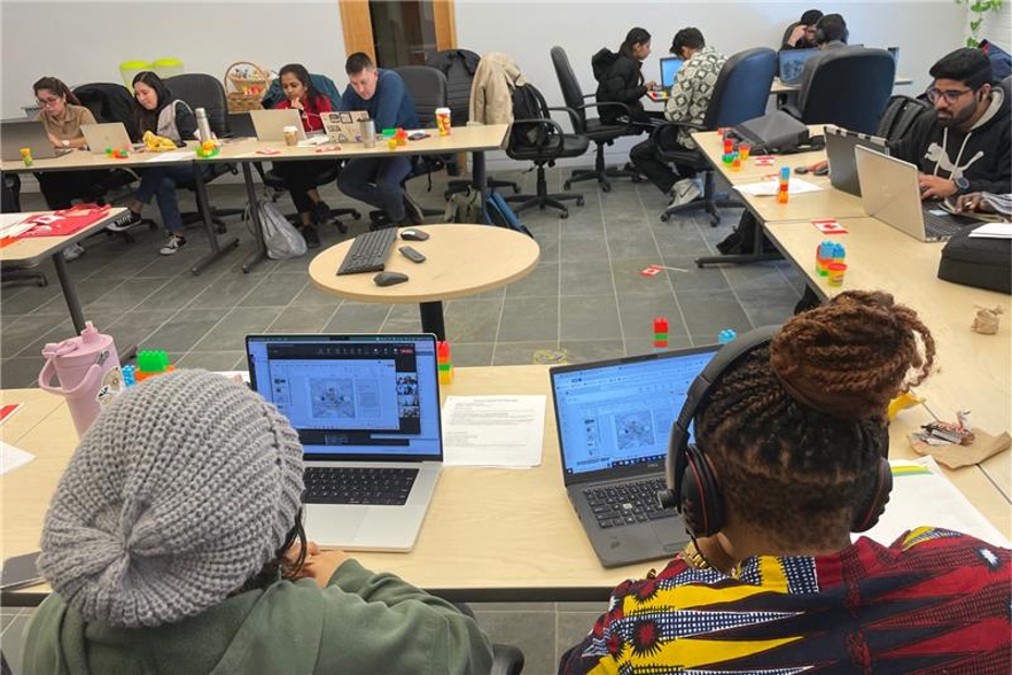 students work together