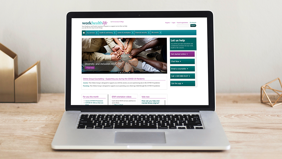 A laptop screen displays the EFAP webpage